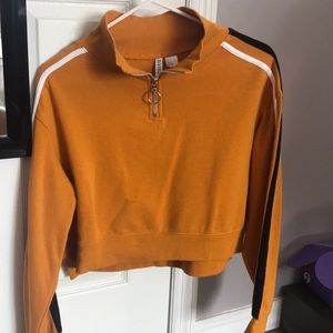 Mustard quarter-zip pullover